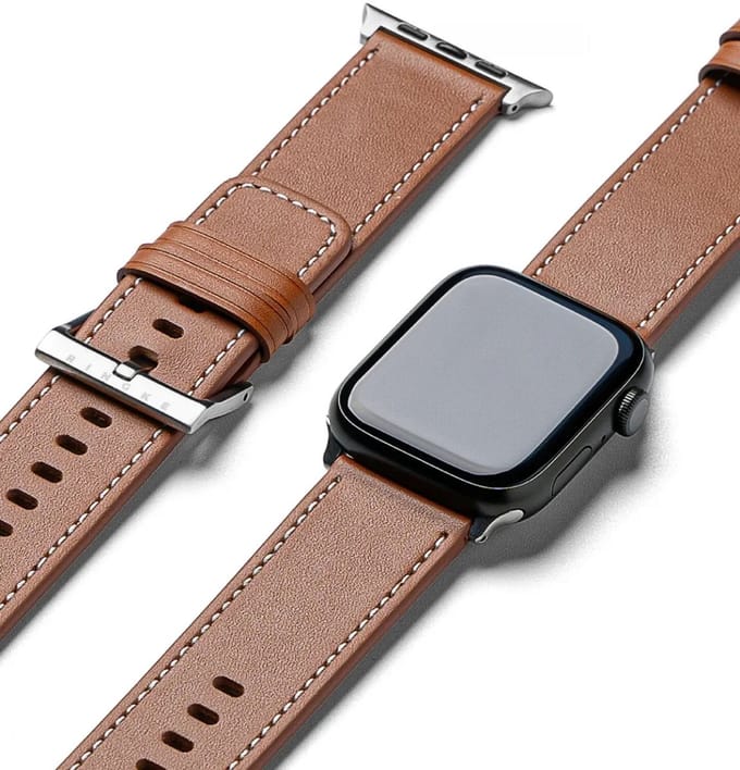 Ringke Leather One Basic Bold - Bandje Geschikt voor Apple Watch 1-10/SE/Ultra (2) - 49MM / 45MM / 44MM / 42MM - Bruin