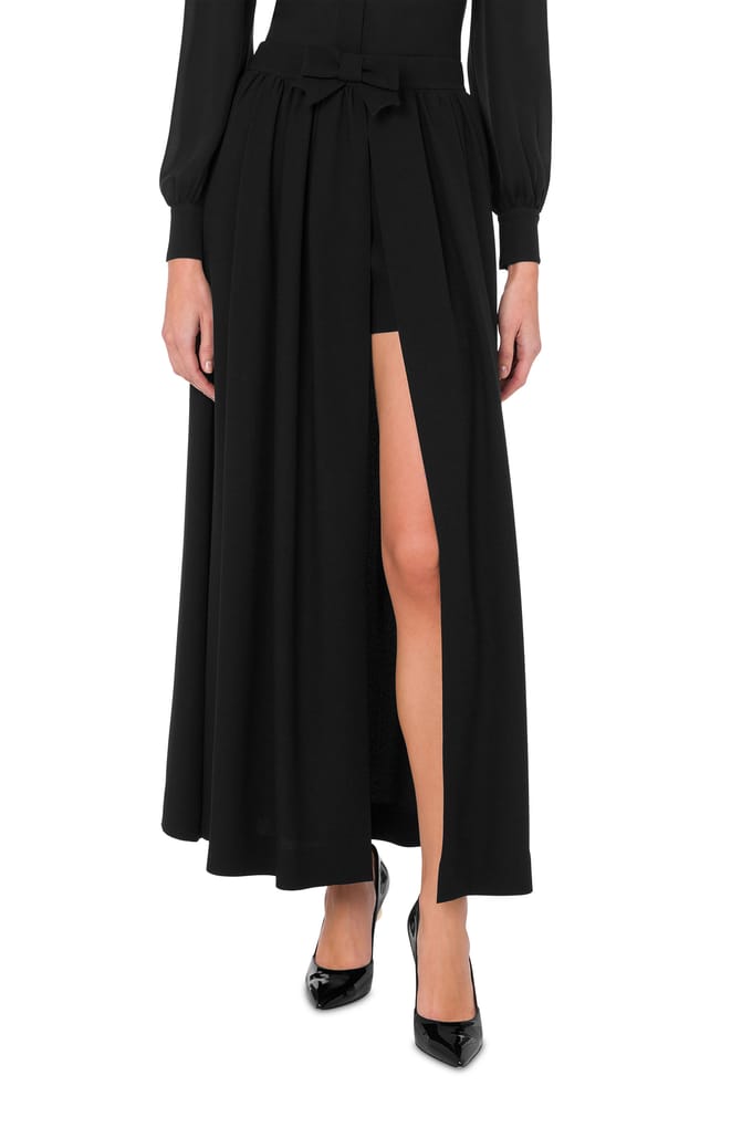 Moschino Trouser Skirt With Bow Black Taglia: 40 | Maxi gonne Outlet | Donna | Nero