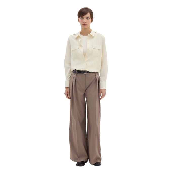 Dames blouse met lange mouwen en zakken Stefanel Utility