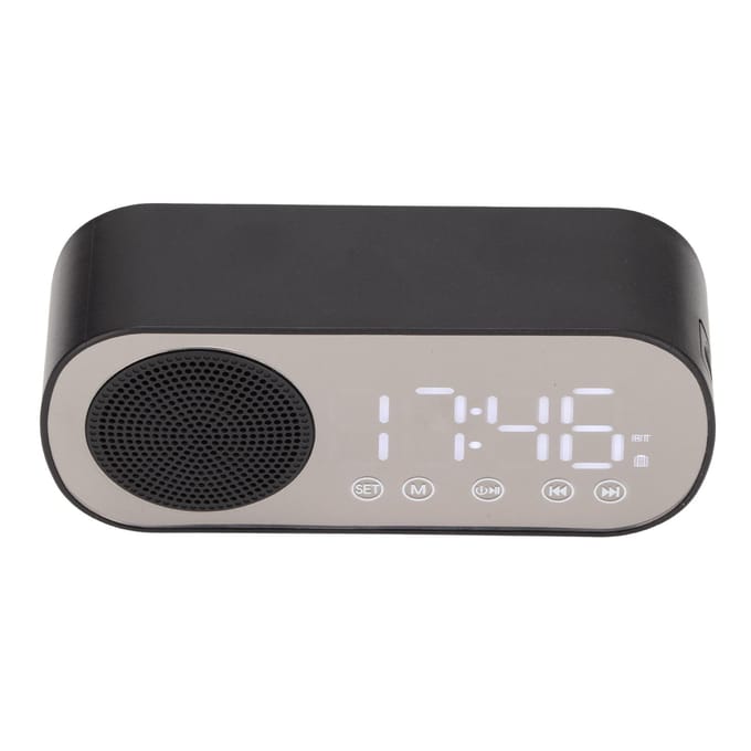 Radio-réveil double réveil numérique portable avec haut-parleur Bluetooth pour lire et cuisiner gray