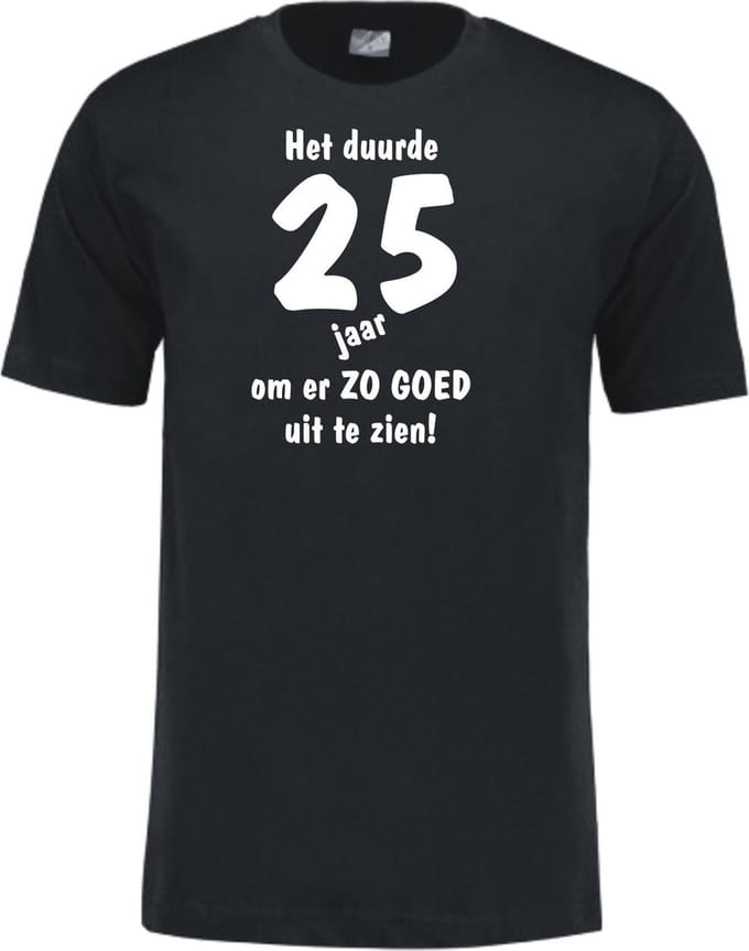 Mijncadeautje - Leeftijd T-shirt - Het duurde 25 jaar - Unisex - Zwart (maat M)