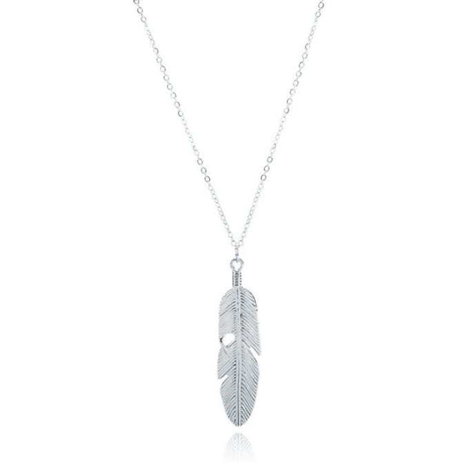 Hippe dames ketting Leaf Zilverkleurig