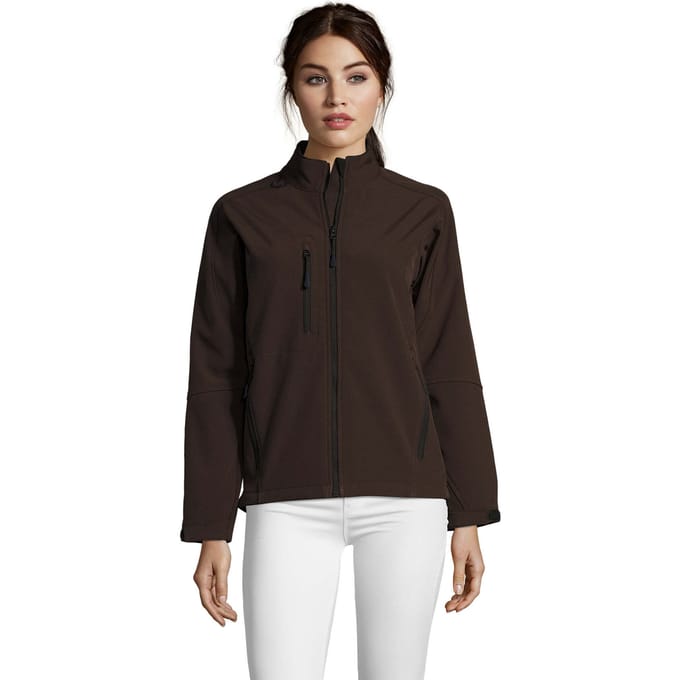 SOLS Dames/Dames Roxy Soft Shell Jas (Donkere chocolade)