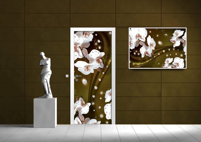 Flowers Orchids Pattern Photo Wallcovering
