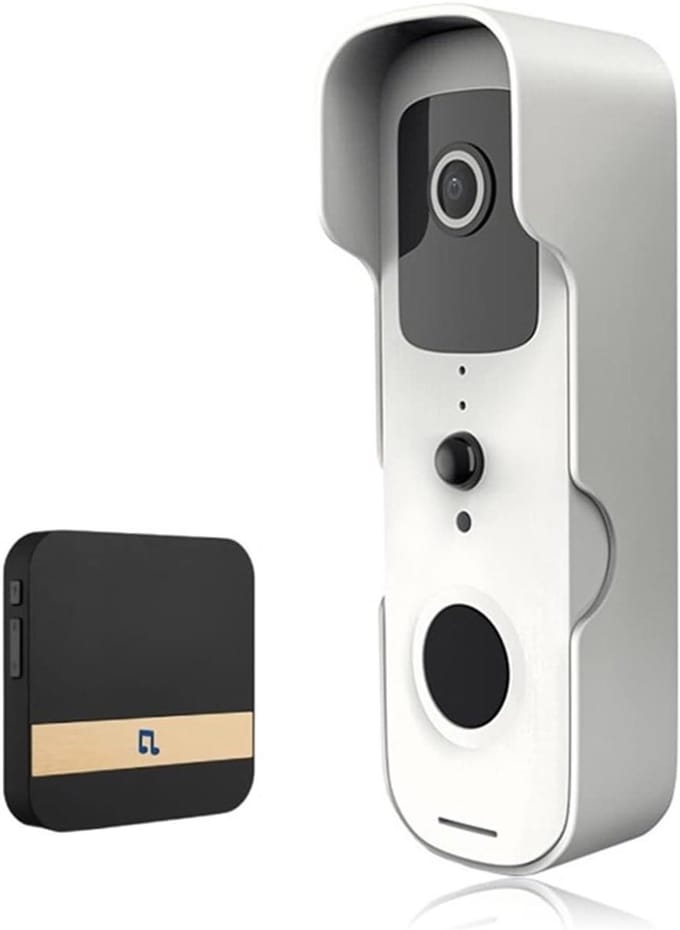 Videodeurbel - Slimme camera - Toegangscontrole - PIR-bewegingsdetectie - IP55 waterdicht - Wit