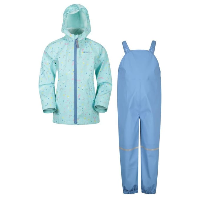 Mountain Warehouse Kinderen/Kinderen Raindrop Waterdichte Jas En Broeken Set (Teal)