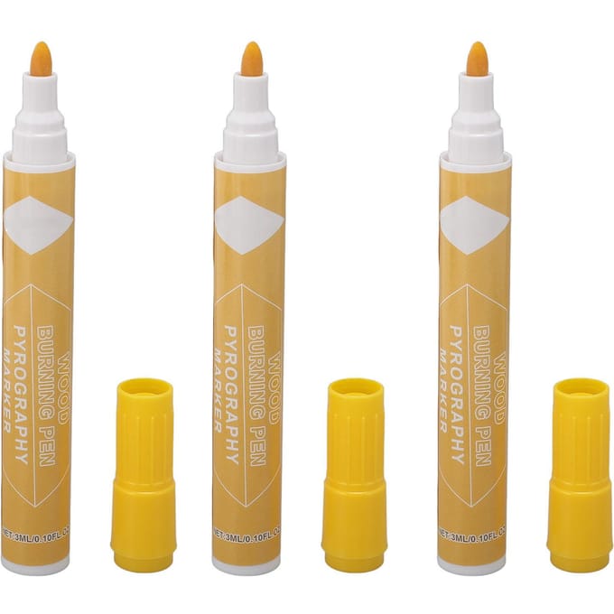 3 stuks Houtbrandpen Kit Pyrografie Marker Set Schroeigereedschap 3 ml voor Beginners Projecten white