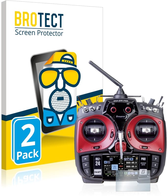BROTECT - Screenprotector voor Graupner mz-24 Pro - Folie Beschermfolie matte 2 Stuks