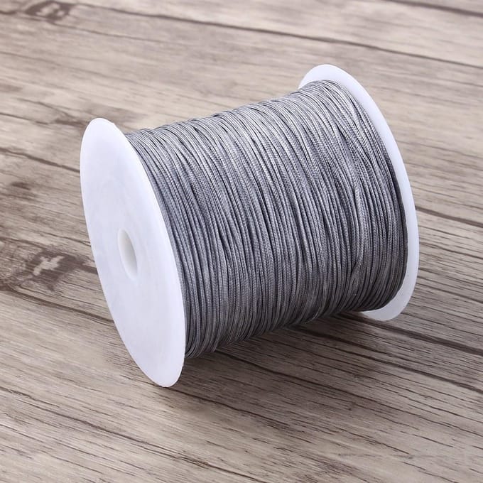 100M x 0,8 mm nylon Chinese knoopkoord rattail macramé shamballa draad grijs wit