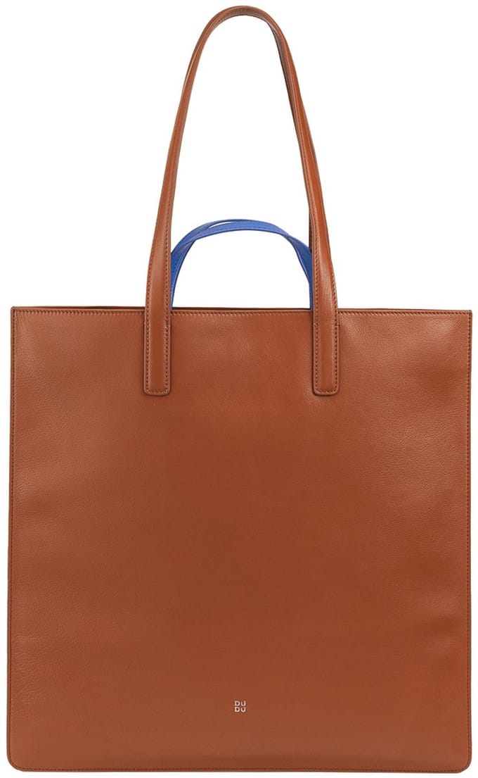 DuDu Premium - Shopper Tas - Natuurlijk Leer - Ruim Formaat - Minimalistisch Design - Functioneel Interieur