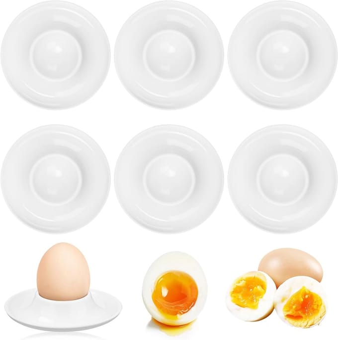 Egg Cups - Witte - Grappige Eierdoppen - 6 Stuks - Eihouder voor Ontbijt - Keuken - Eetkamer