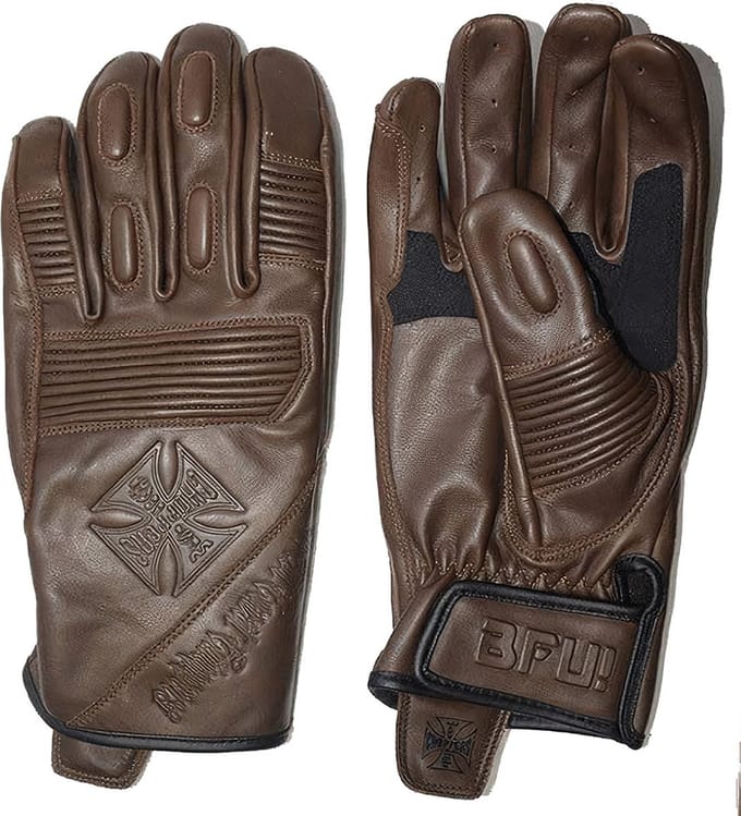West Coast Choppers Motorhandschoenen leer - heren - Tobacco Brown