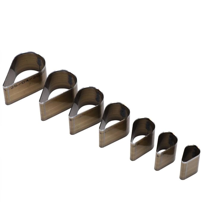 7 Stuks Lederen Ponsgereedschap Druppelvorm DIY Gatponsgereedschap Snelstaal Plastic Doos black