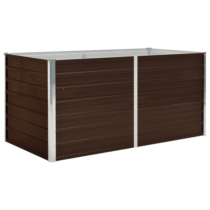 vidaXL - Plantenbak - verhoogd - 160x80x77 - cm - gegalvaniseerd - staal - bruin