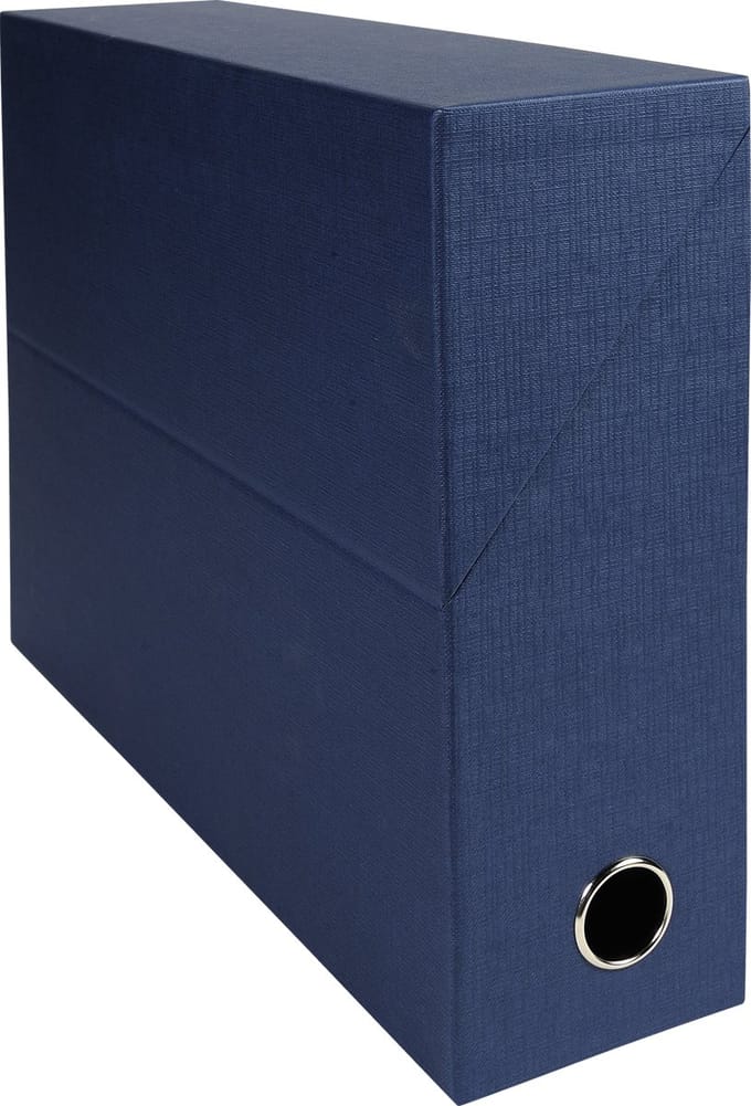 Exacompta 5x Transportdoos Rug 90mm - canvas papier - Donkerblauw - 89527E