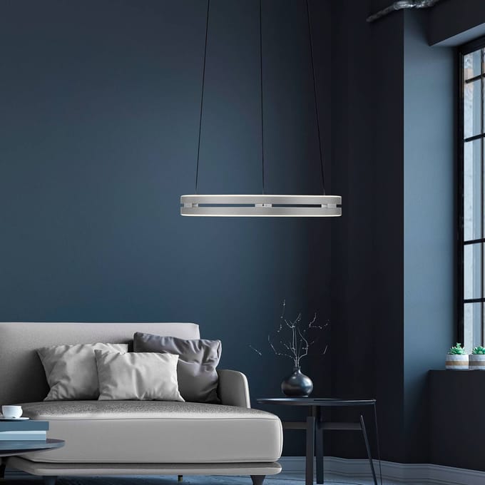 LED hanglamp PURE E-Loop, stone, Ø 50 cm, aluminium, CCT