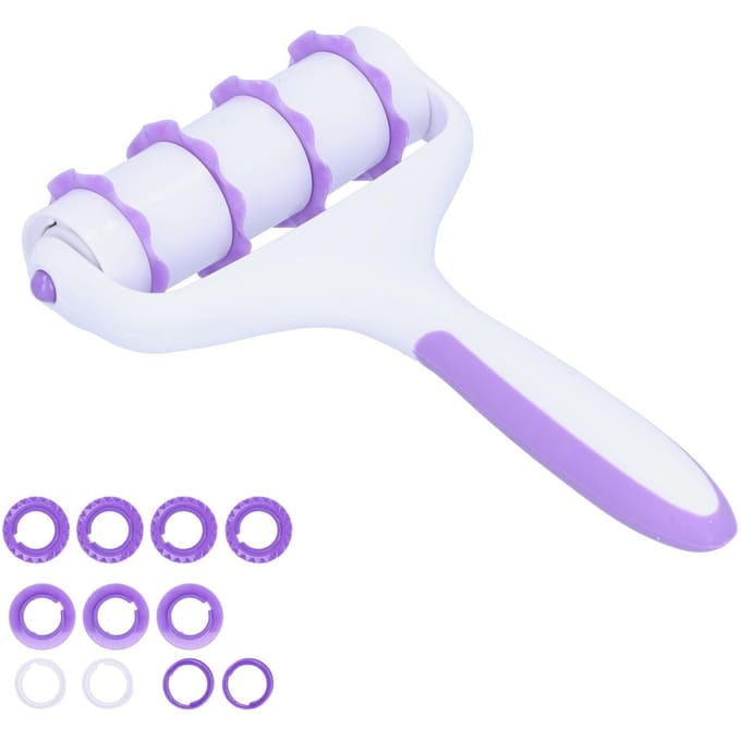 Fondant Snijwiel Roller Gebaksvorm Deeg Raster Snijder Embosser Set DIY Bakgereedschap white