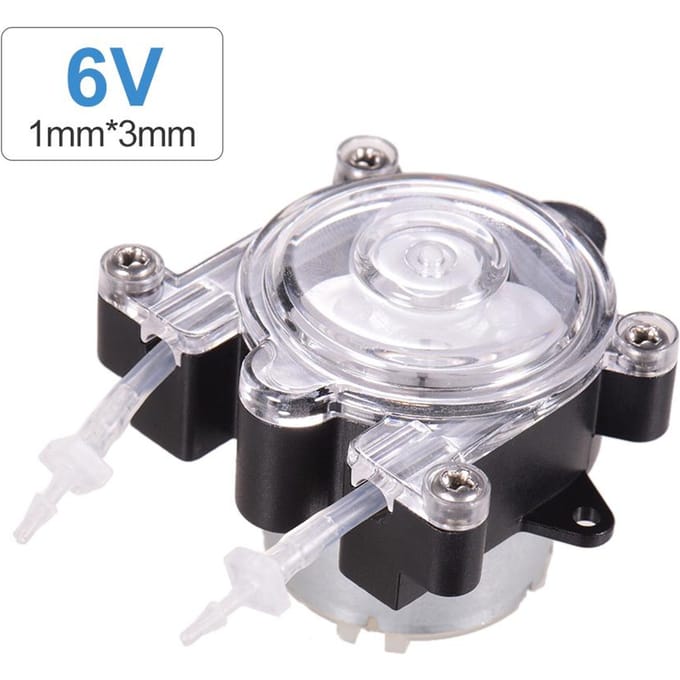 GROTHEN DC 6V DIY Pompe doseuse Mini tête doseuse péristaltique auto-amorçante 1mmX3mm gray