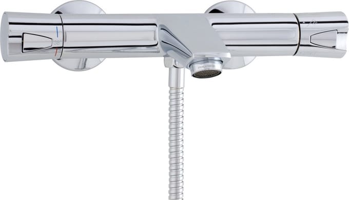 Nemo Spring Assana badmengkraan thermostatisch eengreeps wandmontage zonder douchegarnituur chroom