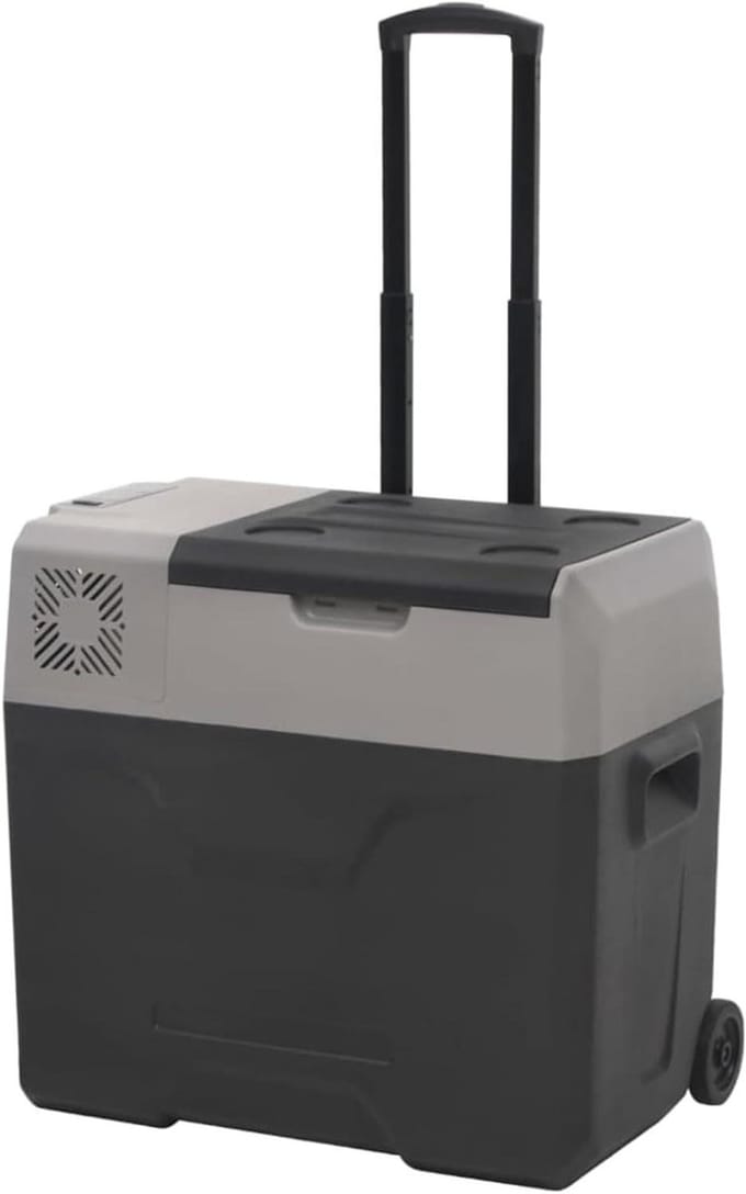 Draagbare Koelbox - Mobiele Koeler - Buitenactiviteiten - Efficiënte Compressor Koeling - 40 Liter - Zwart Grijs