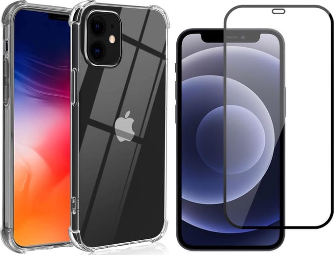 Hoesje geschikt voor iPhone 13 Mini en Screenprotector - Shock Proof Case - Transparant
