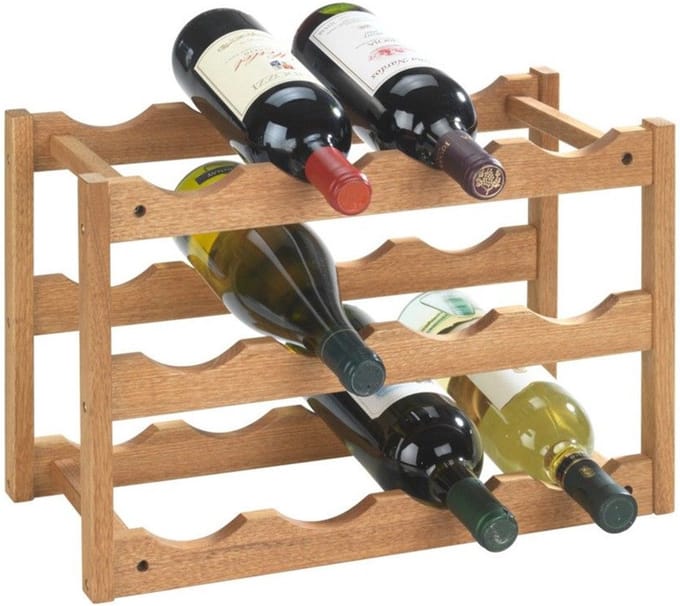 Wandmeubel Wenko Étagère à vin Design Scandinave en bois de noyer