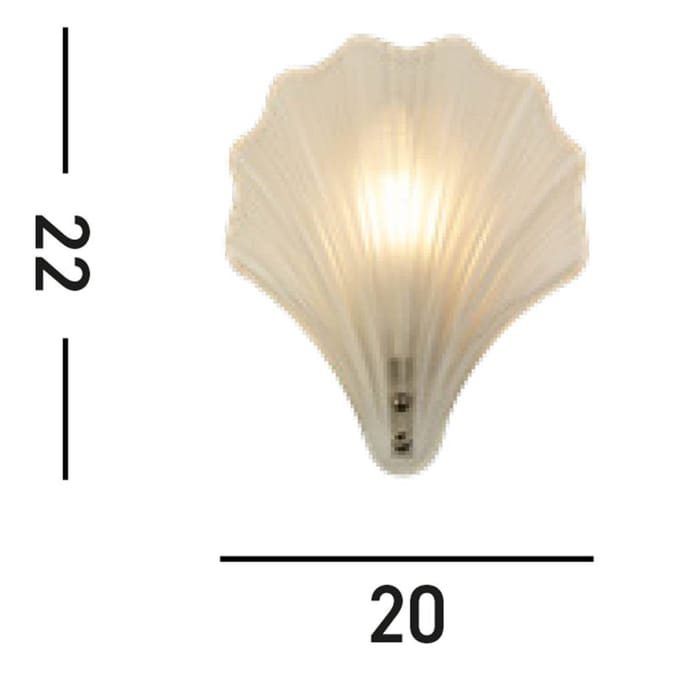 Searchlight Wandlamp, wit gesatineerd, schelpvorm, glas, IP44