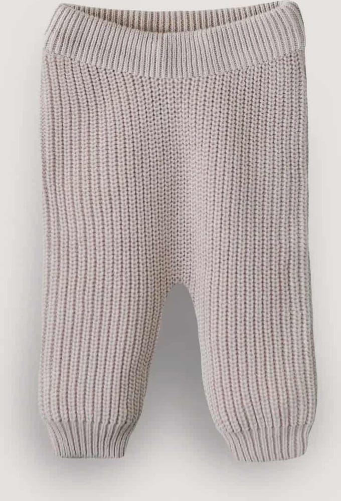 Mushie Baby Broek Chunky Knit Pants Beige 0 - 3 maand