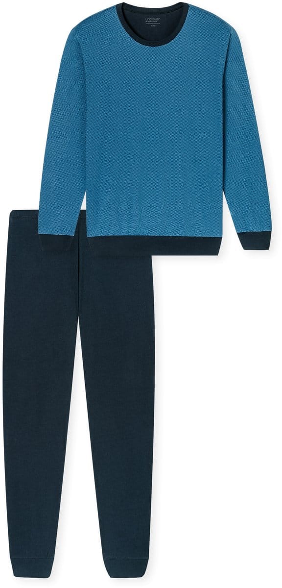 Uncover by Schiesser Lange pyjama manchetten - Heren Pyjamaset - blauw