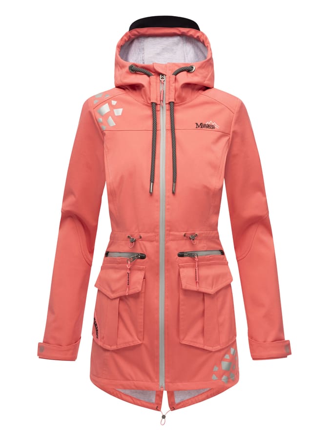 Marikoo dames softshelljas – Ulissaa met capuchon & reflecterende details