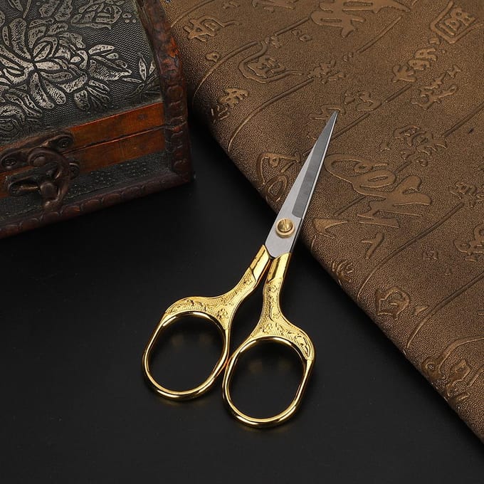 Ciseaux Rétro Ciseaux de Couture Vintage pour Broderie Artisanat Travail à l'Aiguille Œuvre d'Art Or multicolore