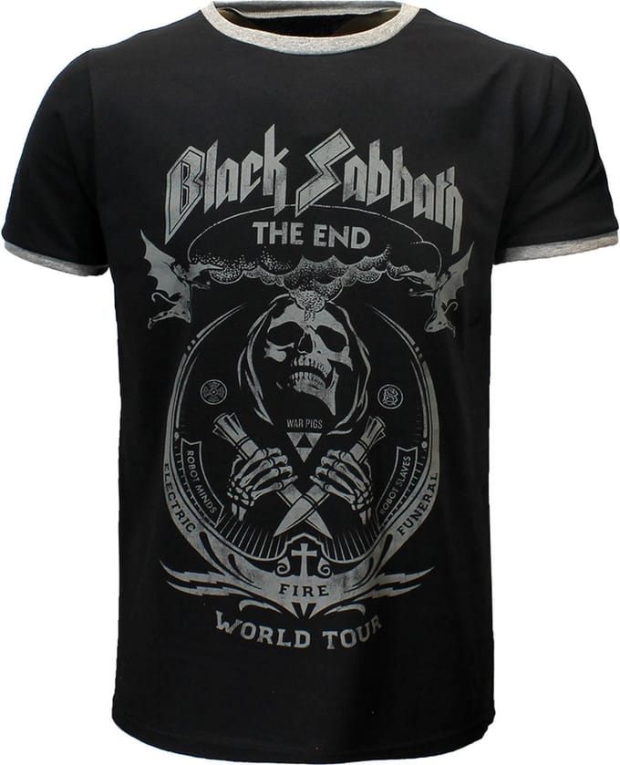 Black Sabbath The End World Tour Ringer T-Shirt - Officiële Merchandise - M