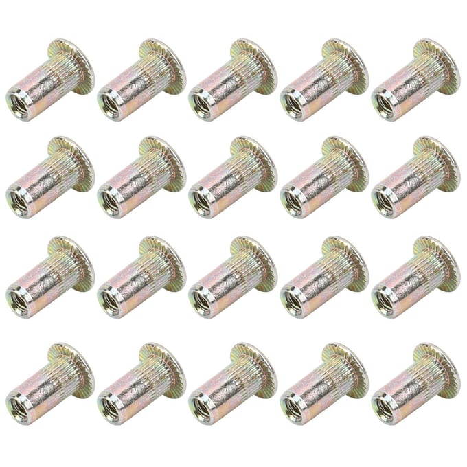 100 Stuks Klinkmoer Kleur Verzinkt Platte Kop Schroefdraad Nutsert Kit Hardware AccessoiresM3