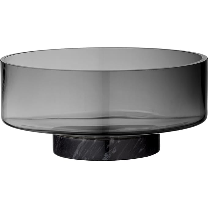 AYTM Volvi kom, rookgrijs, Ø 25 cm, glas, voet, marmer