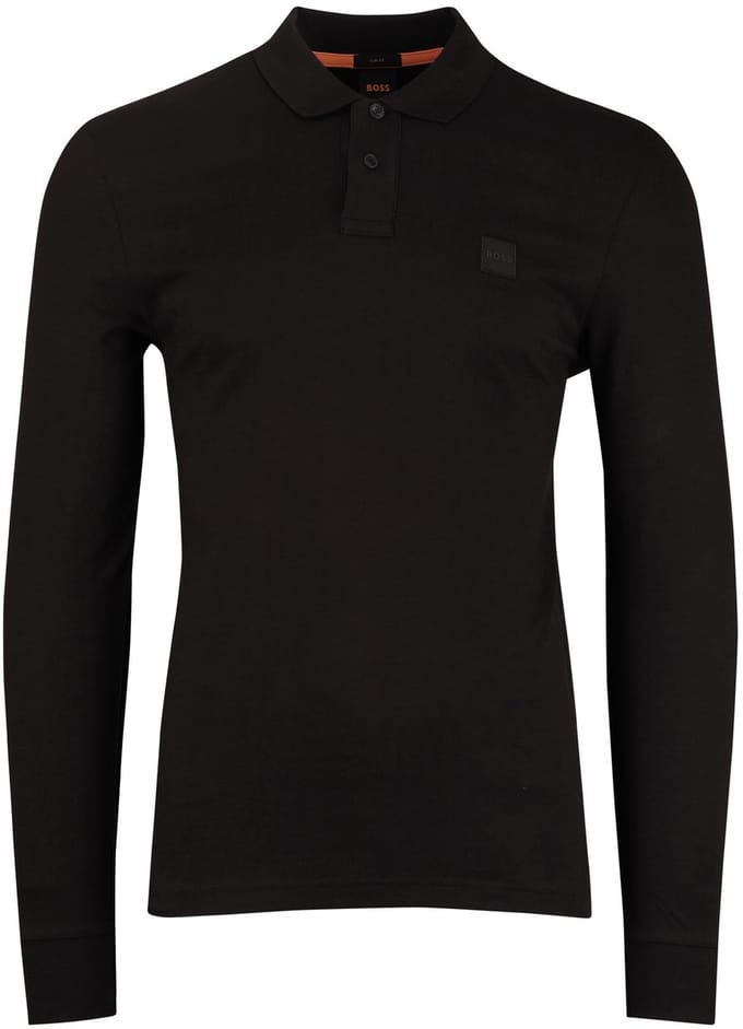 Boss Orange Passerby bruin effen lange mouw polo