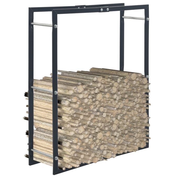 vidaXL - Haardhoutrek - 80x25x100 - cm - staal - zwart
