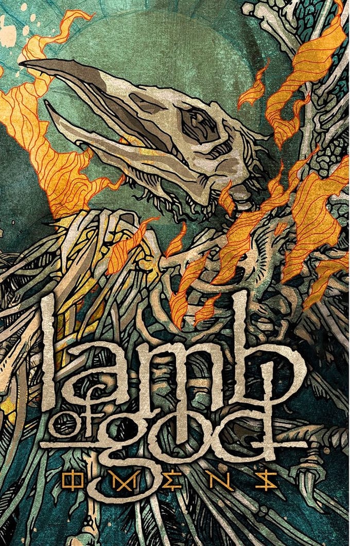 Lamb Of God - Omens Textiel Poster - Multicolours