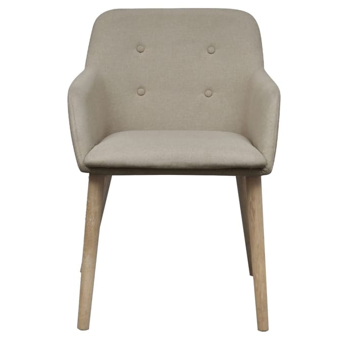 vidaXL - Eetkamerstoelen - 6 - st - stof - en - massief - eikenhout - beige