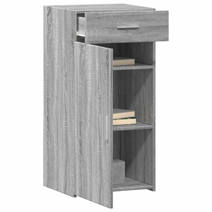 vidaXL - Dressoir - 45x42,5x93 - cm - bewerkt - hout - grijs - sonoma - eikenkleurig