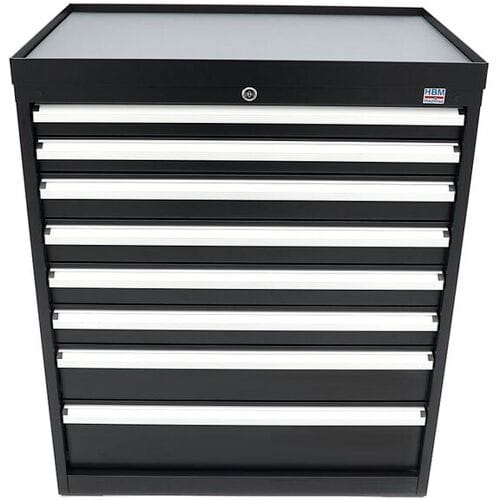 HBM 8 Laden Profi Gereedschapskast 88 x 58 x 100 cm zwart
