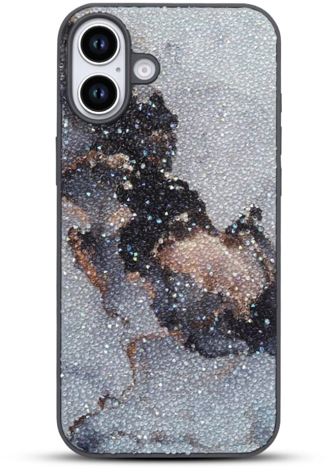 Cityhoesje - Backcover - iPhone 17 - Glitter - Goud Grijs