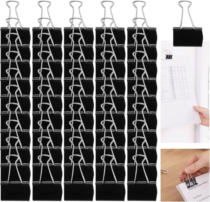 Zwarte Extra Grote Paperclips - Set van 50 Stuks voor Kantoor, Thuis en School