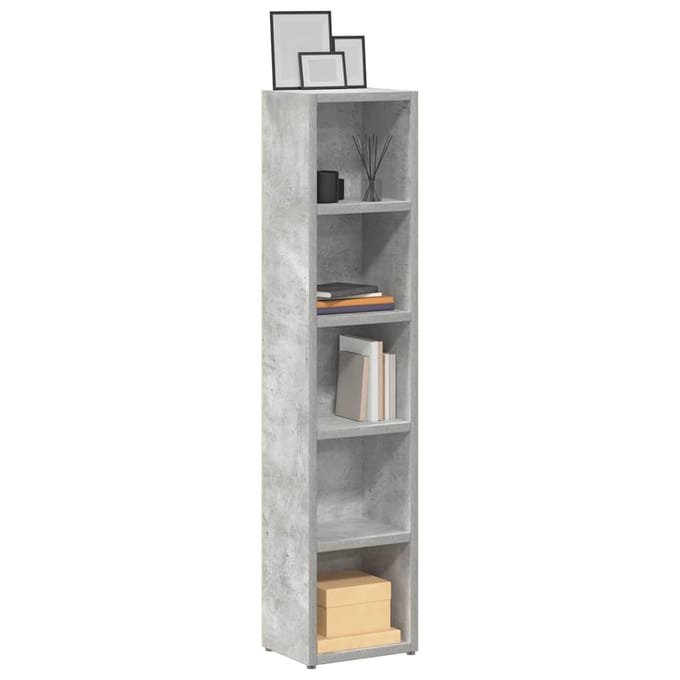 vidaXL - Cd-kasten - 2 - st - 21x16x93,5 - spaanplaat - betongrijs
