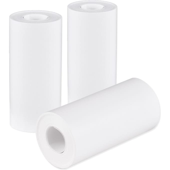 Thermisch Papierrol 56mm Printpapier voor Labelprinter Kinder Instant Camera Navulling Printpapier, Pak van 6 Rollen 3 rolls white