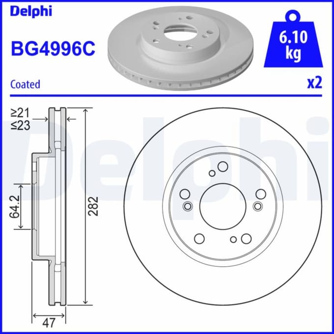 Remschijf DELPHI BG4996C