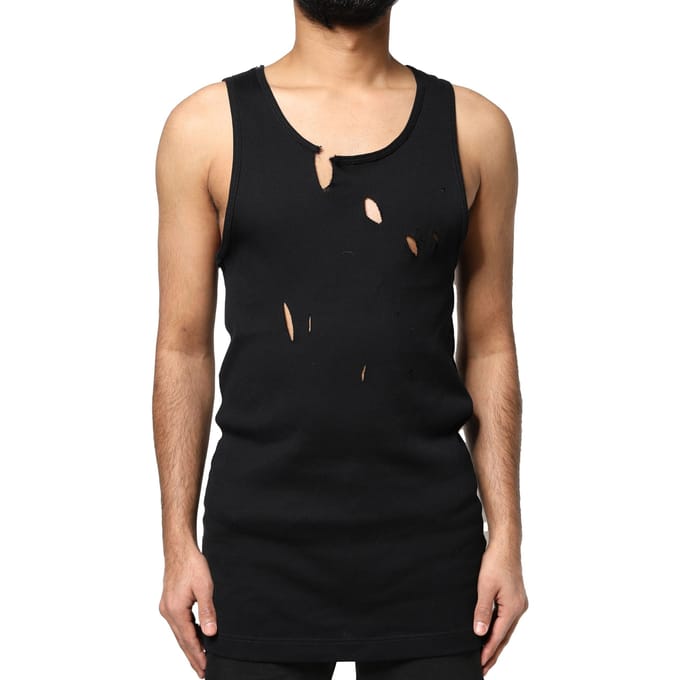 Versleten Geribbelde Tanktop