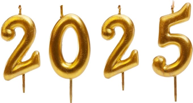 Kaarsen 2025 - Happy New Year / gelukkig nieuwjaar