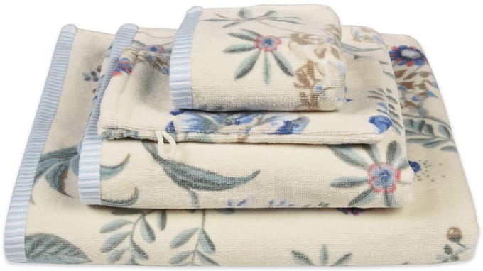 Pip Studio Badlaken Secret Garden White Blue 70x140