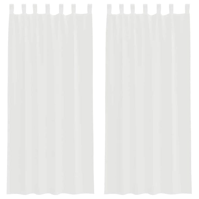 vidaXL - Gordijnen - met - lussen - 2 - st - 140x245 - cm - wit