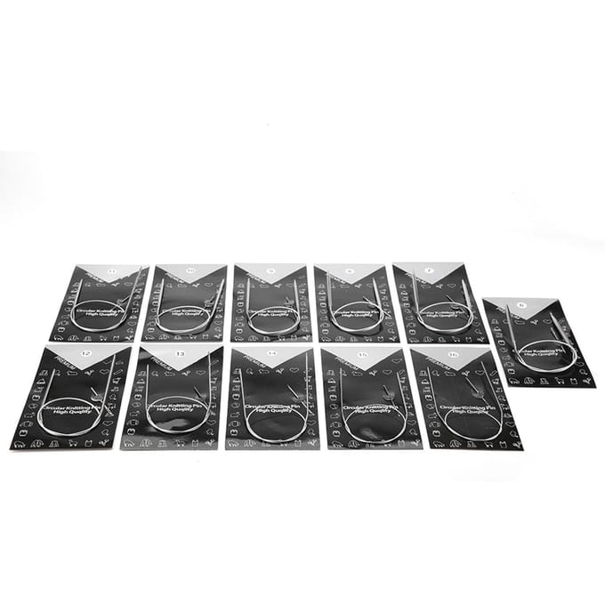 11 pcs 43 65 80cm Aiguilles à Tricoter Circulaires Multi-tailles Artisanat Pull Tricot Aiguilles Set 43cm